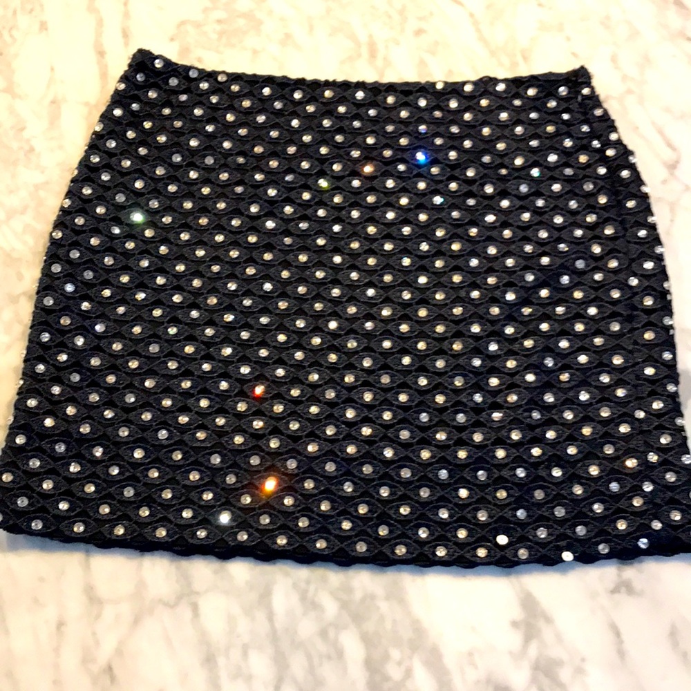 Diane Von Furstenberg Lace and Beaded Mini Skirt